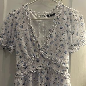 Blue floral romper